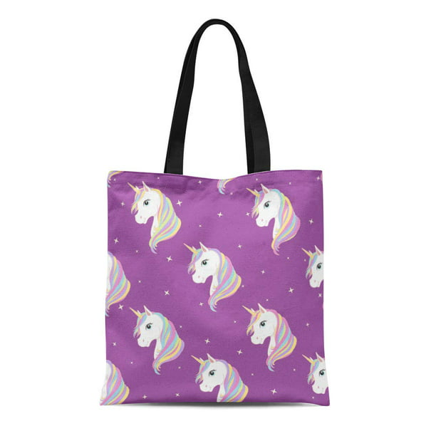 Two Purple Insulated Unicorn Fairytale Lunch Zipup Tote Bags for kids